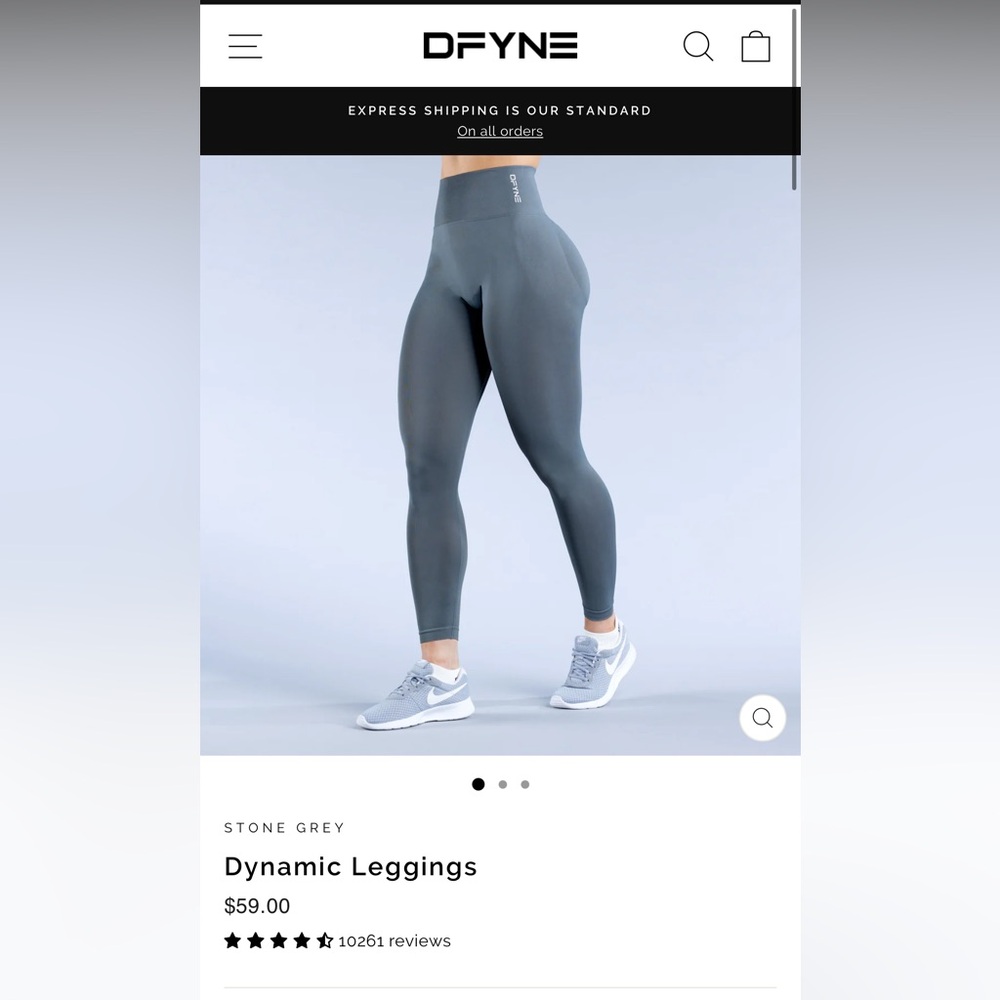 DFYNE Stone Grey Dynamic Leggings